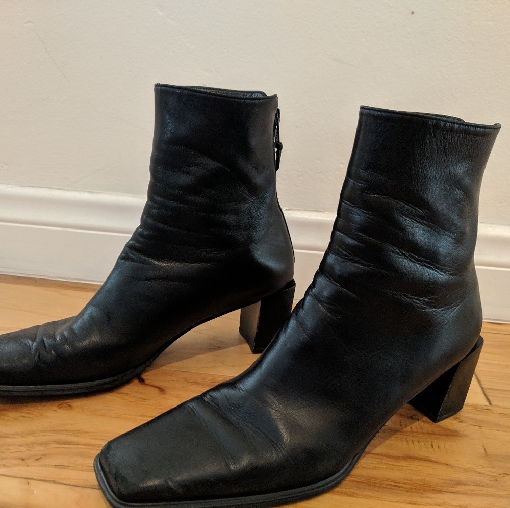 Stuart Weitzman Black Block Heel Chunky Chelsea B… - image 1